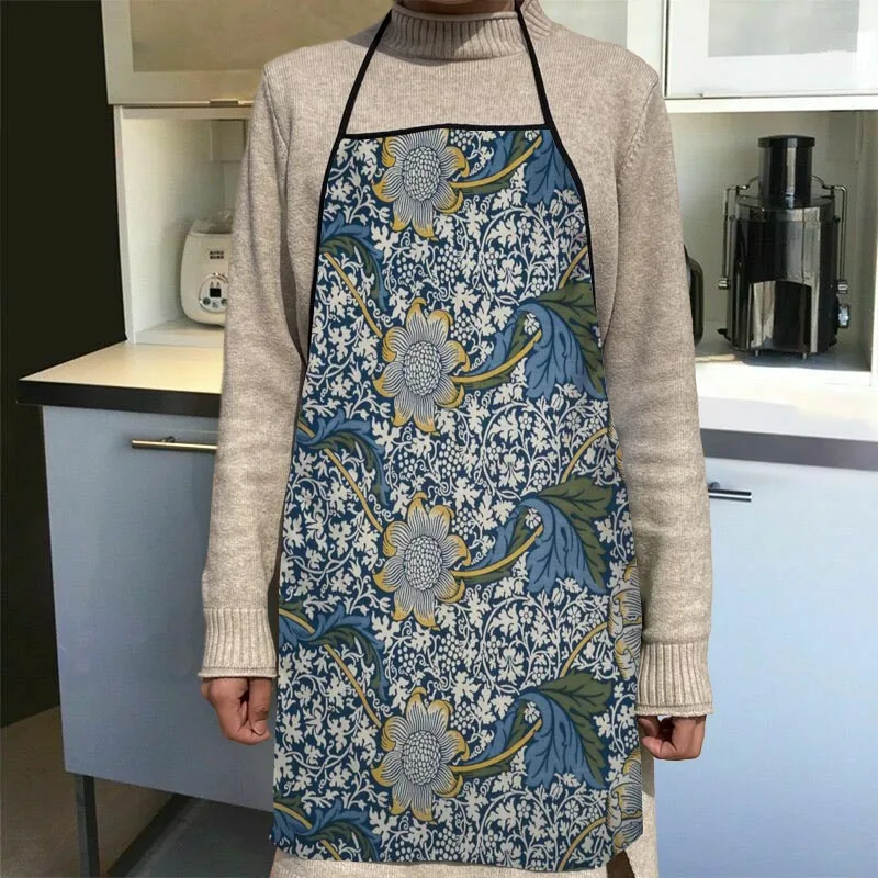 New Arrival William Morris Art Apron Kitchen Aprons For Women Oxford Fabric Cleaning Pinafore Home Cooking Accessories Apron