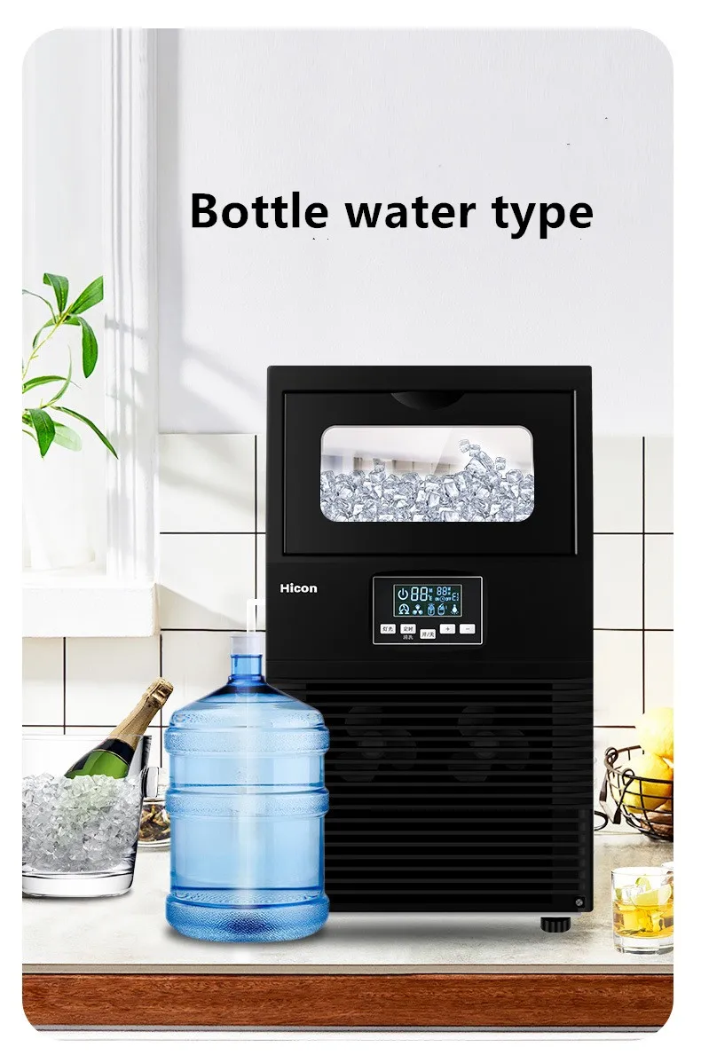 Electric Square Shape Ice Maker Automatic Portable Block Ice Cube Making Machine For Bar Coffee Shop 40kg/24H WZB-40F/A 200W