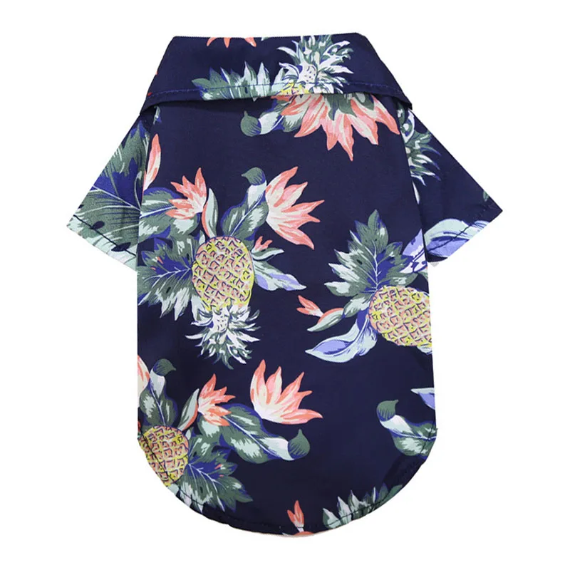 Ropa de perro Hawaiano para mascotas, jersey con estampado Floral para Chihuahua, Bulldog Francés, camiseta de playa de viaje para perros pequeños y