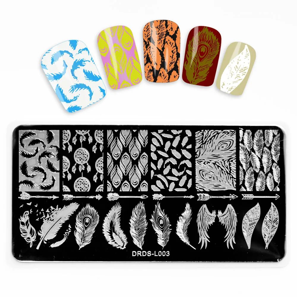  6*12cm Nail Art Stamping Plate French/Flower/Letter Geometry Template Stencil DIY Printing Stainless Steel Nail Tool &*& 1