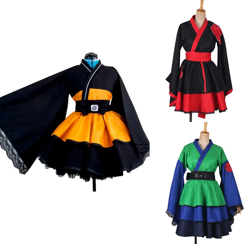 

Shippuden Uzumaki Akatsuki hajime hinata Cosplay Costume Kimono Female Lolita Halloween Dress Suits