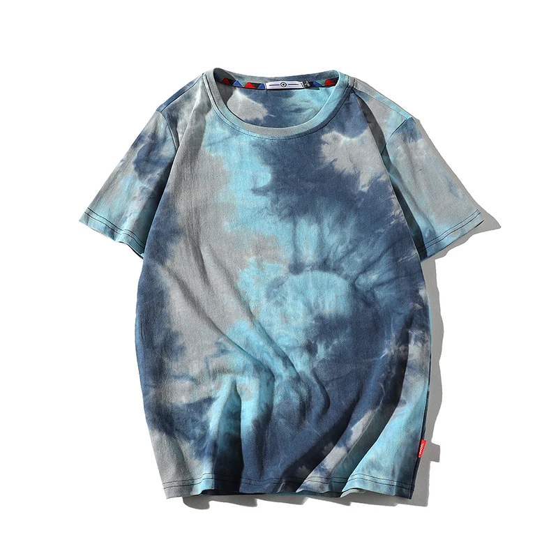 Men 2024 Summer New Hot Hip Hop Streetwear Fashion T-Shirts Tops Tees Men Casual Tie-Dye O-Neck Brand Short Sleeve T-Shirts Men