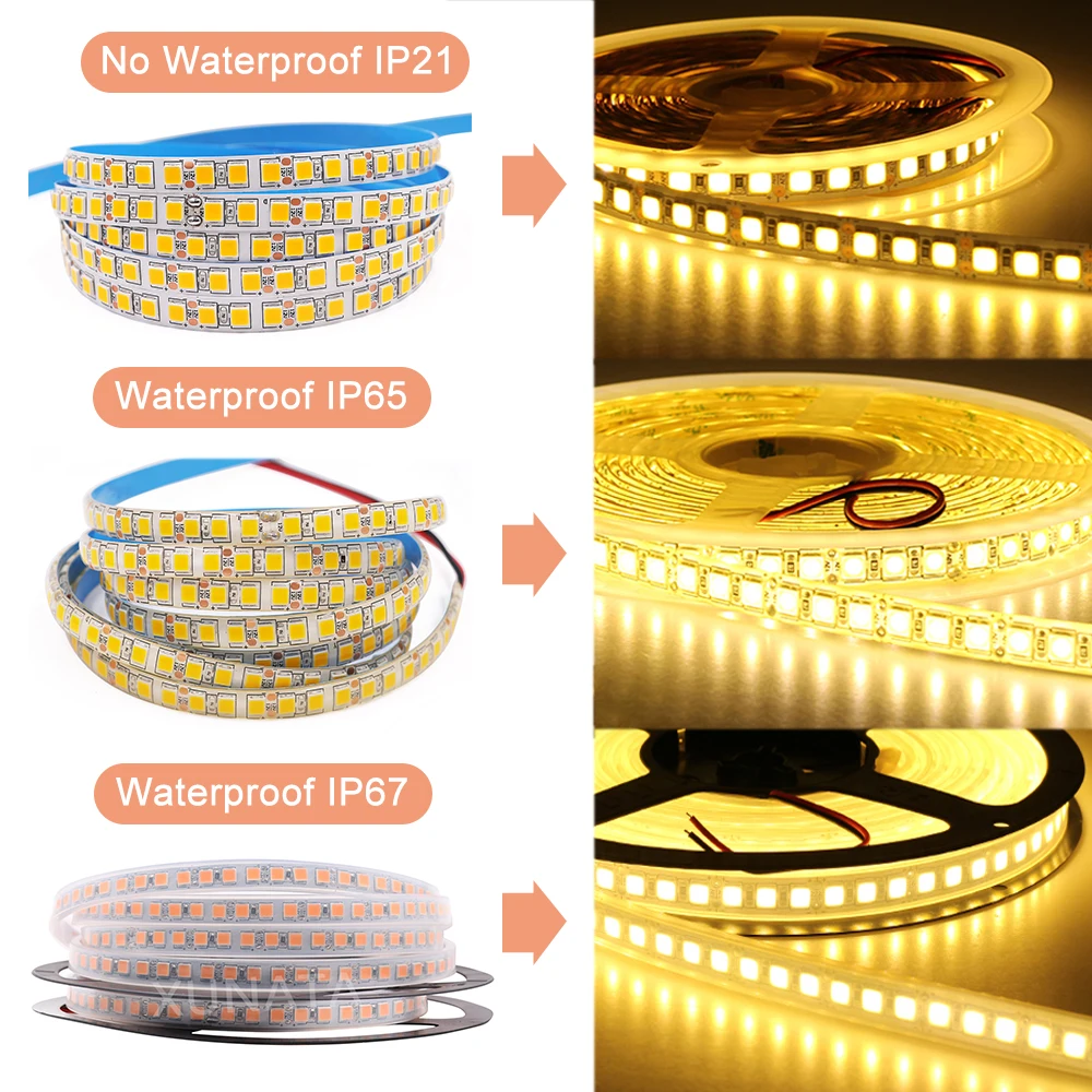 5M LED Strip Light SMD 5050 5054 60LED 120LED DC 12V Flexible LED Tape 9 Colors IP21/IP65/IP67 Waterproof for Home Decoration