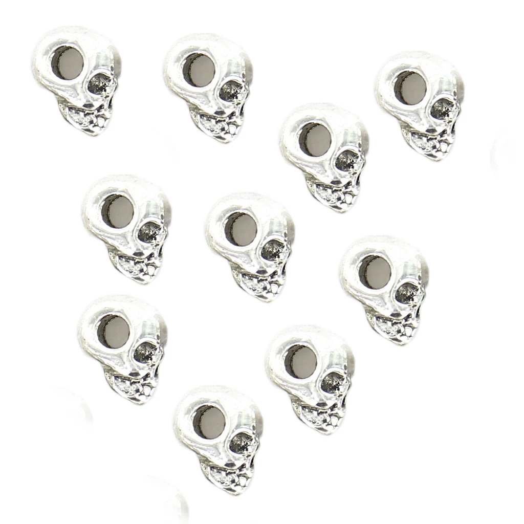 10pcs Antique Skull Spacer Beads Jewelry Accessories for Bracelet Necklace Making 10x8mm