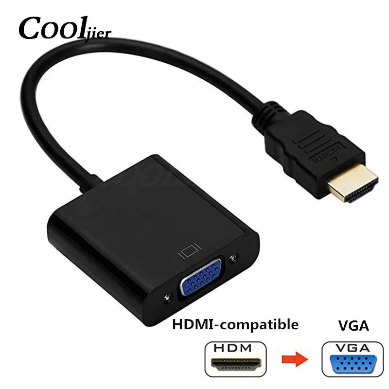 HDMI-compatible to VGA Cable Converter Digital Analog HD 1080P For PC Laptop Tablet HDMI-compatible Male To VGA Famale Adapter