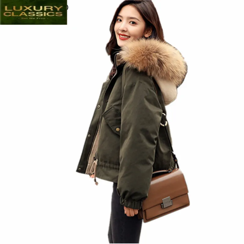 

2021 coats winter woman newest fashion female casaul short parkas with fur collar korean style ladies elegant coat LWL605