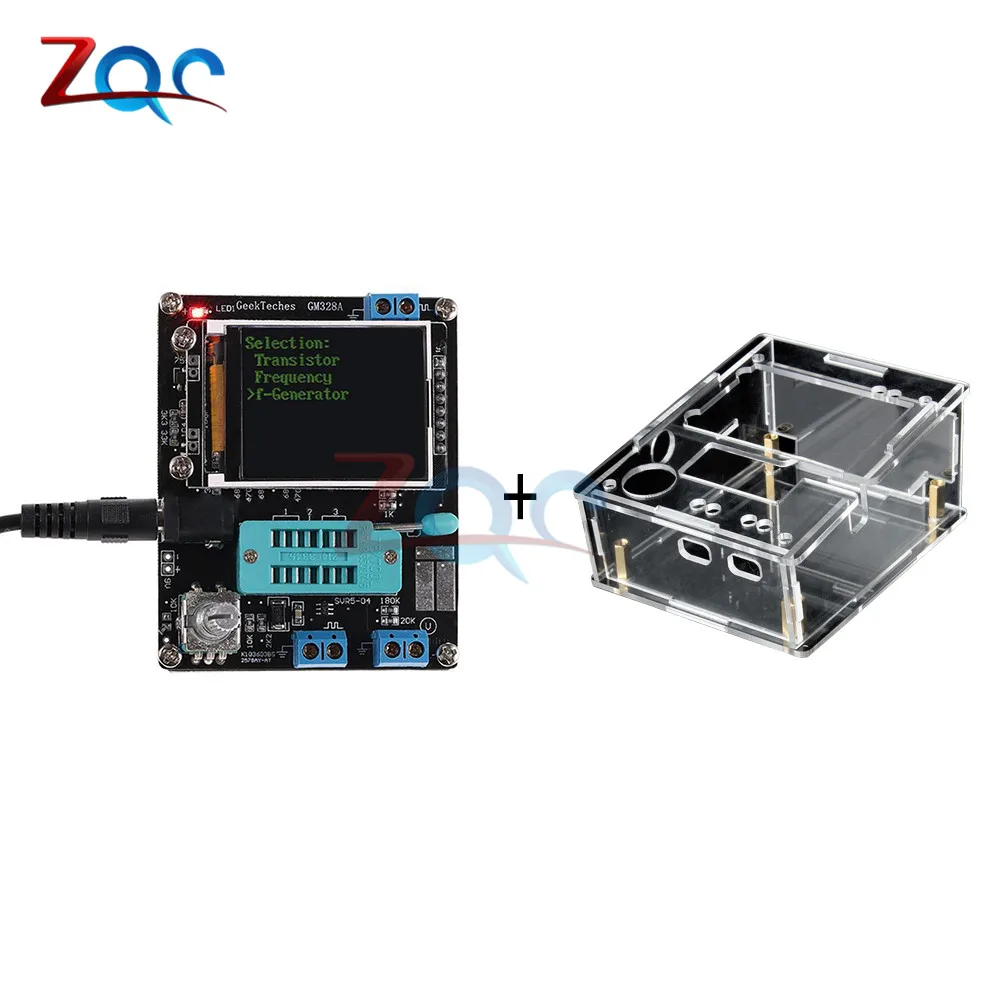 GM328A English Russian Transistor Diode Capacitor ESR Frequency Tester SMT Meter PWM Square Wave Signal Generator with Case