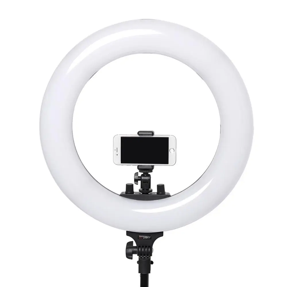 18 Inch Photo Studio lighting 480PCS Bulbs LED Ring Light Bi-color No tripod  Photography Dimmable Ring Lamp for Portrait,Makeup