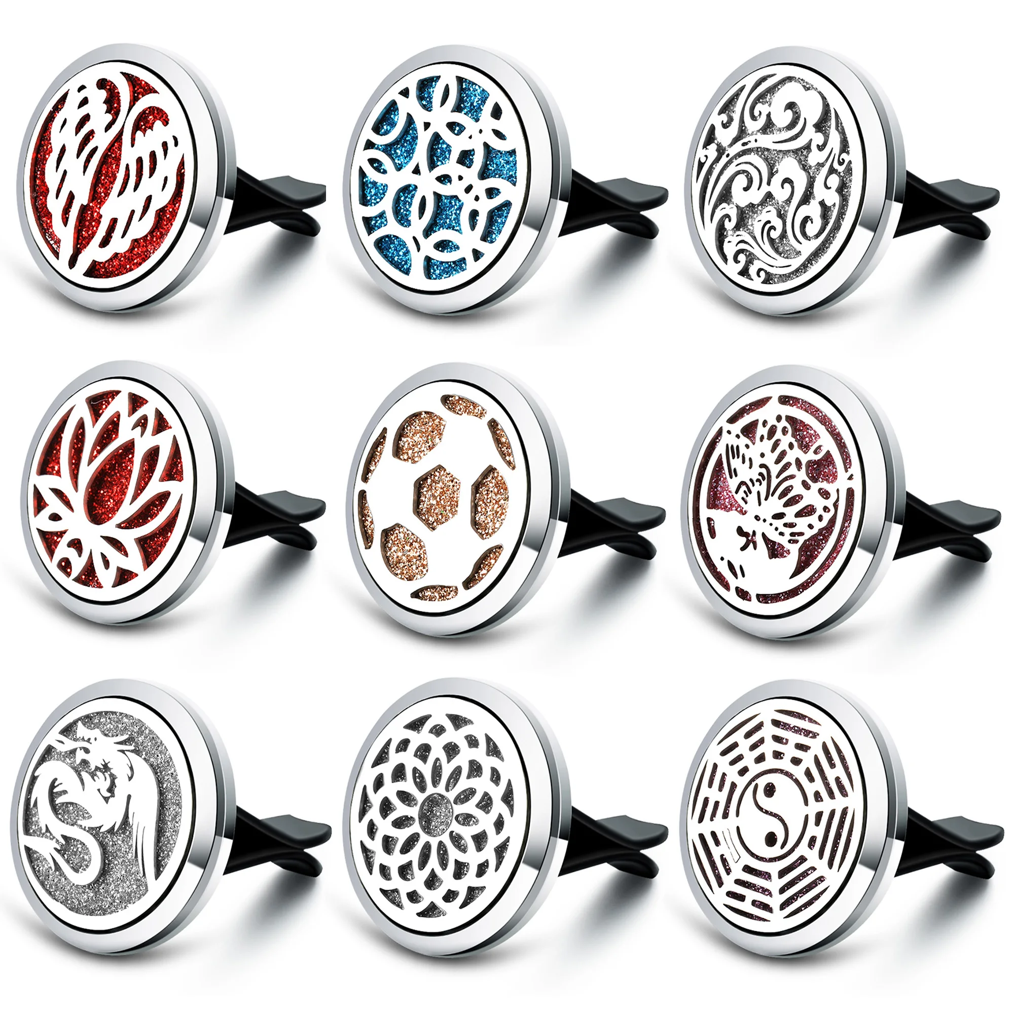 New Style Angel Wings Detachable Car Air Freshener Aroma Locket Stainless Steel Essential Oil Diffuser Perfume Pendant Jewelry