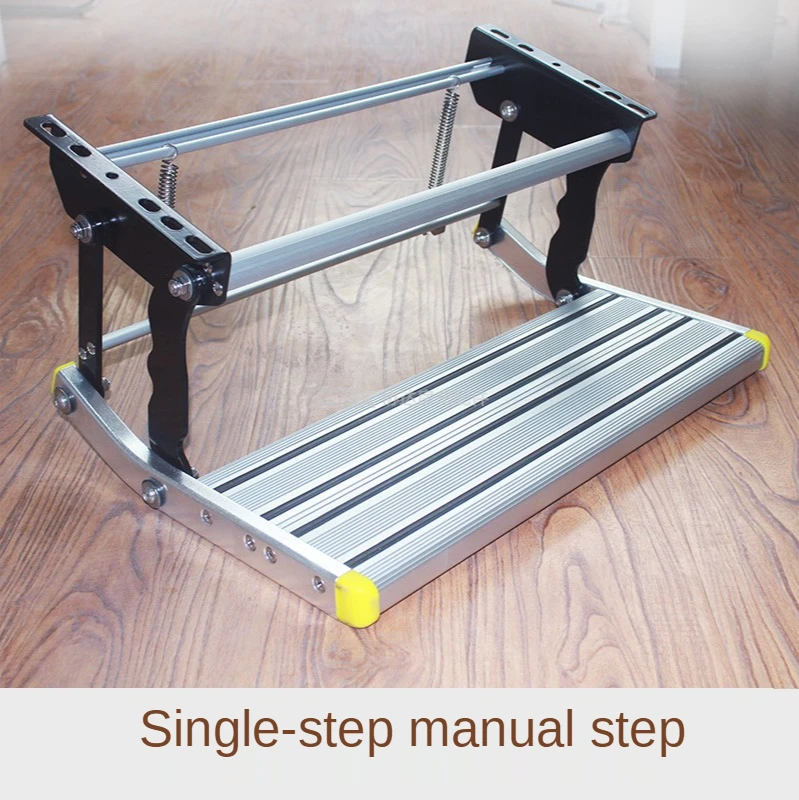 Aluminum Alloy Antiskid Motorhome Manual Pedal Step Telescopic Steps Ladder Portable Single/Double Step Folding Step Ladder