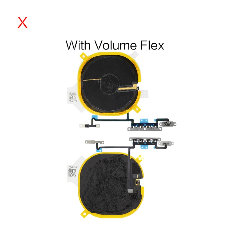 1pcs Wireless Charging Chip Coil NFC Module Flex Cable For iPhone X XR XS Max Charger Panel Sticker With Volume Flex