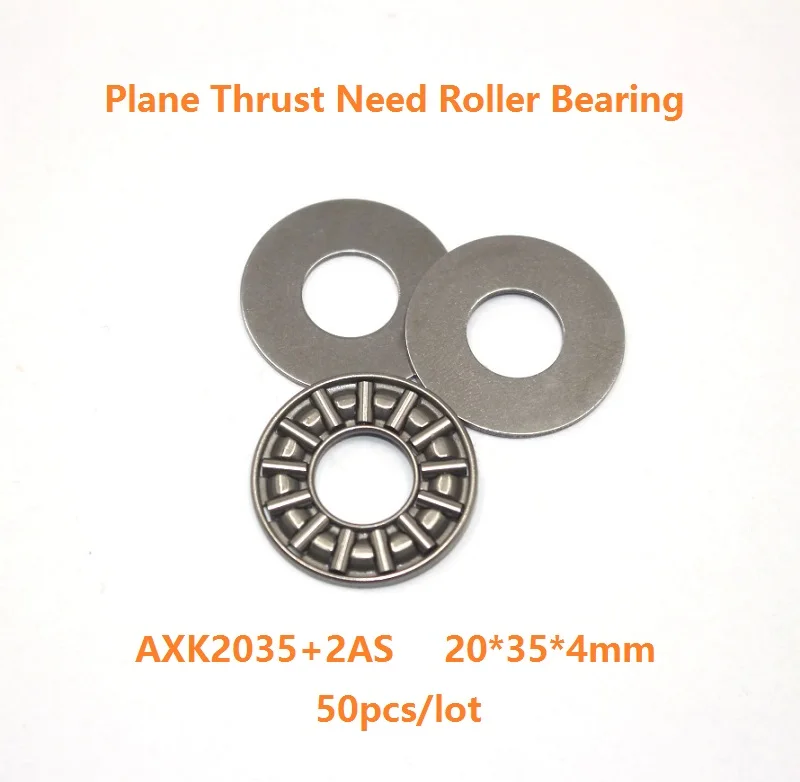 50pcs/lot AXK2035+2AS 20×35×4mm Plane Thrust Need Roller Bearing Thrust Needle Roller Bearing Washers 20*35*4mm