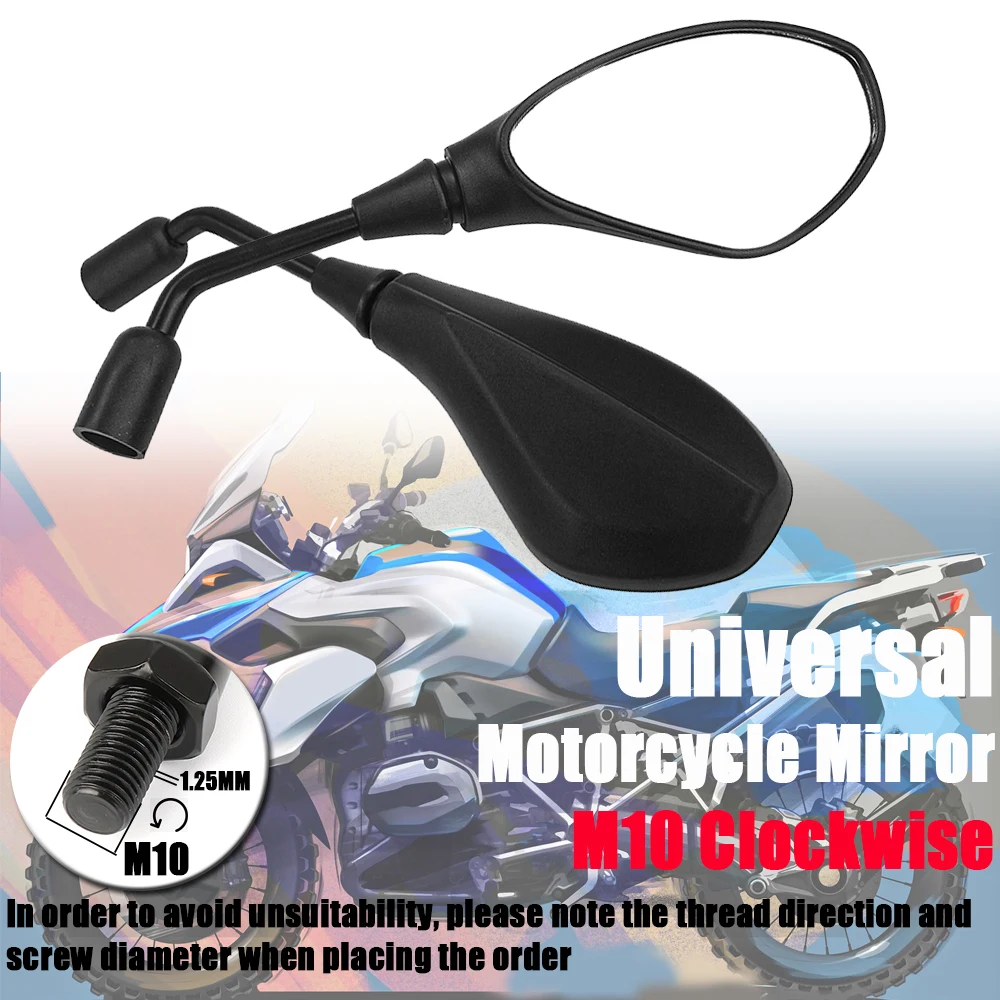 For Kawasaki Z650 Z750 Motorcycle Rearview Side Mirror For BMW F750GS F850GS F800GS E-Bicycle M10 Clockwise Convex Accessories