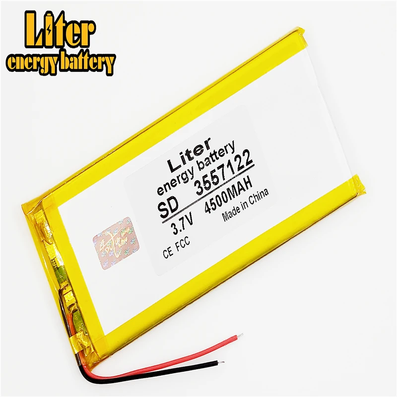 3557122 4500mAh 3.7V lithium Li ion polymer rechargeable battery with a Tablet PC E-book tablet pc power bank