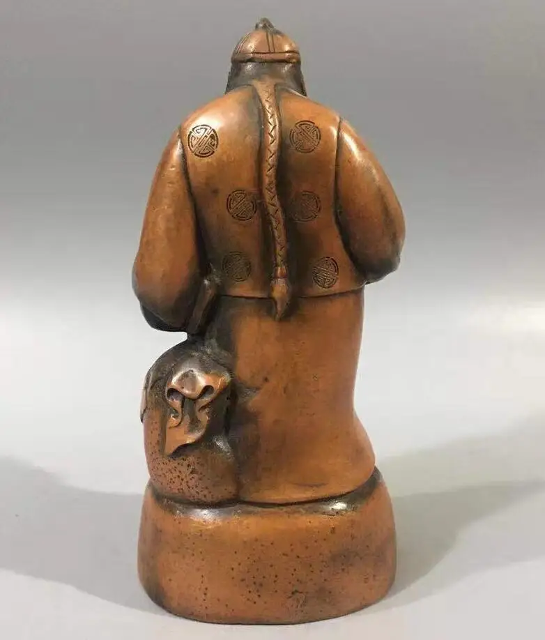 Chinese pure brass Rich man wealth crafts statue