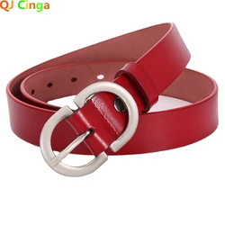 2026 New Women's Red Pin Buckle Belt, Fashion Casual Belts, White Black Brown Cinturon 95cm-120cm