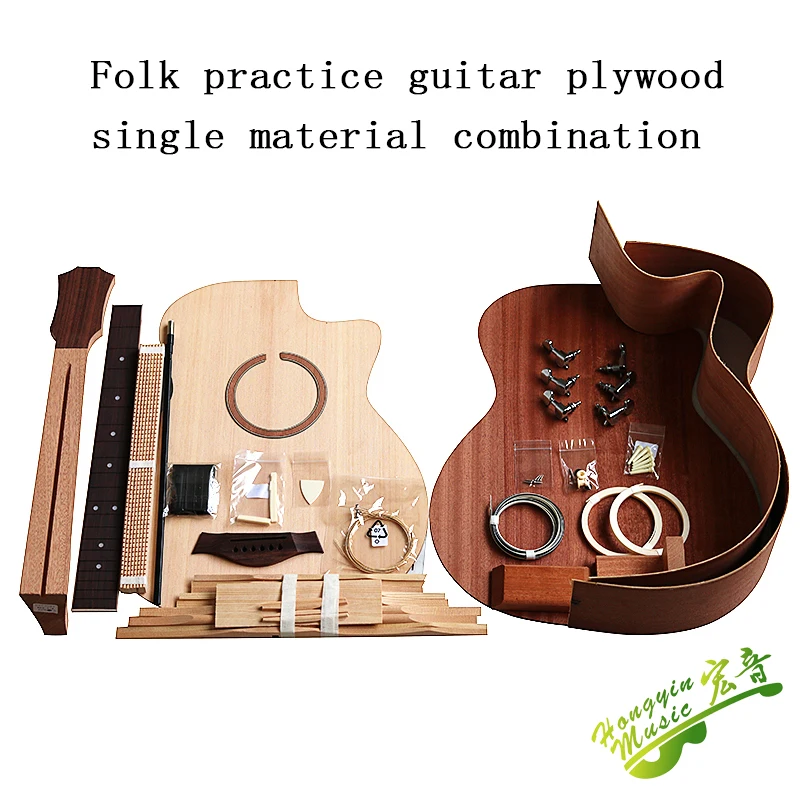 41 inch GAC Cutaway guitar DIY folk ballad single guitar accessories package  spruce solid wood side back plywood