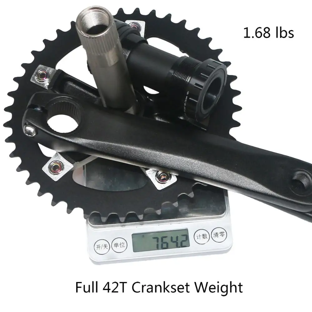 152mm 165mm 170mm 130BCD Bicycle Crankset Hollow Integrated Single Speed 5 Nail Folding Road Bike Crank set BB 44T Chainwheel