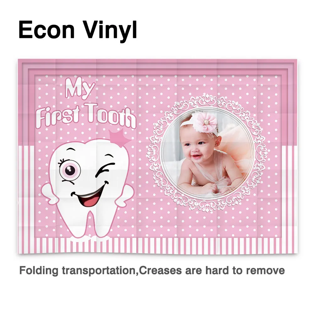 Allenjoy My First Toothตกแต่งฉากหลังแบนเนอร์วันเกิดBaby Shower Girl Boyปรับแต่งภาพพื้นหลังPhotocall