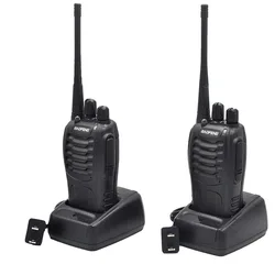 1 Pair BF888S Handheld FM Transceiver UHF Two Way Radio Ham Communicator Radio Station Walkie Talkie