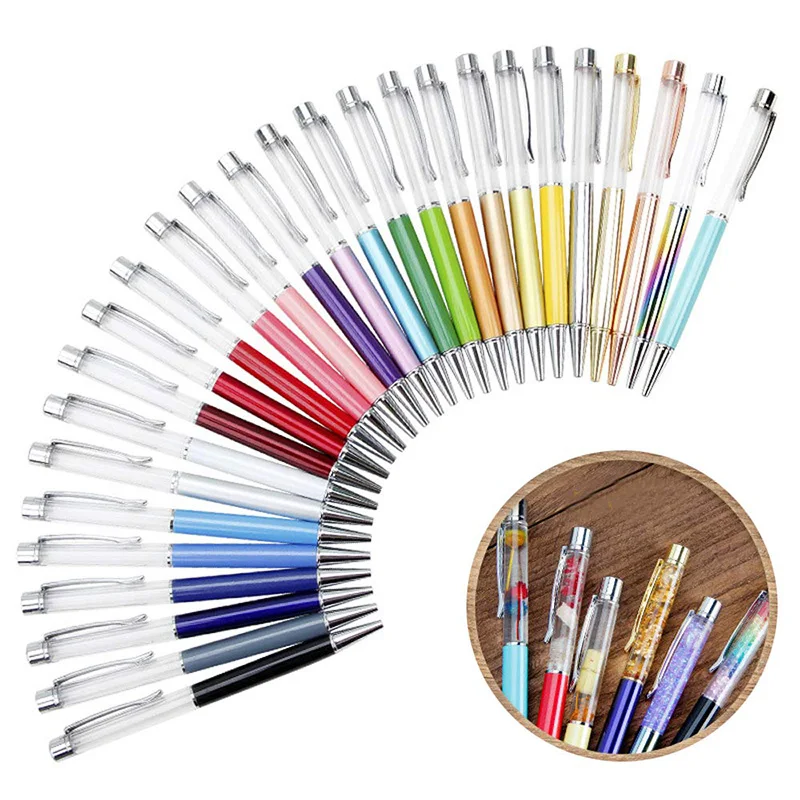 27 PACK Colorful Empty Tube Floating DIY Pens Ballpoint Pens, Building Your Favorite Liquid Sand Pens Gift