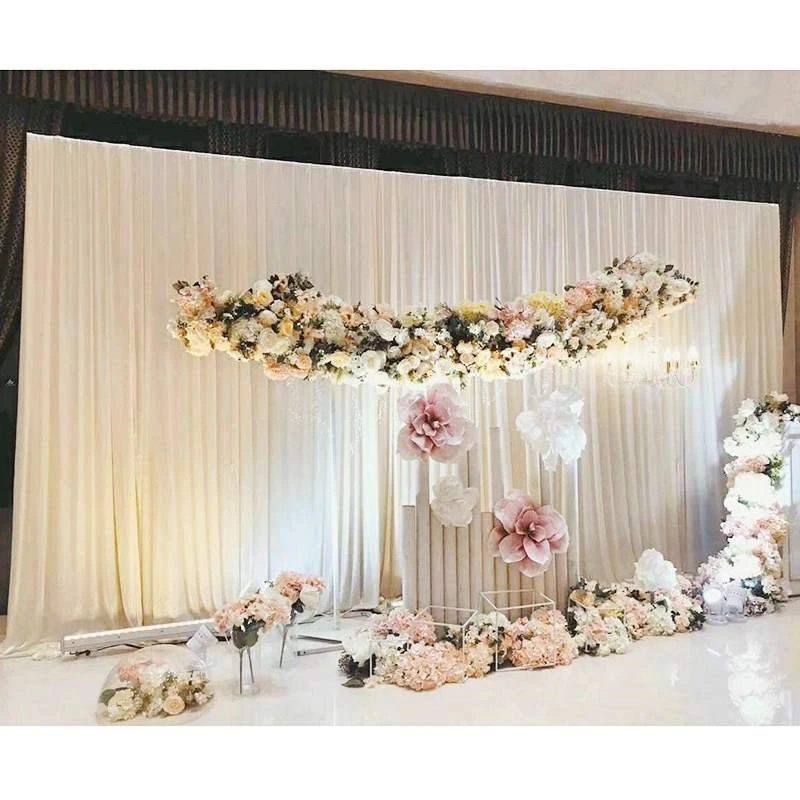 Transparent Ice Silk Wedding Backdrops Panels Curtain Event Stage Banquet Party Decoration Simple Curtains Drapes Background