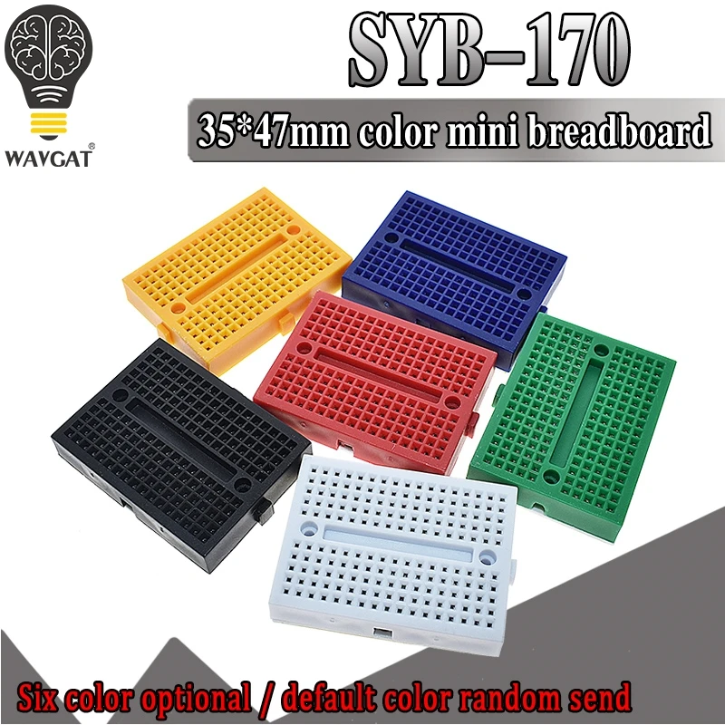 WAVGAT SYB-170 Mini Solderless Prototype Breadboard 170 Tie-points 35*47*8.5mm for arduino Diy Kit