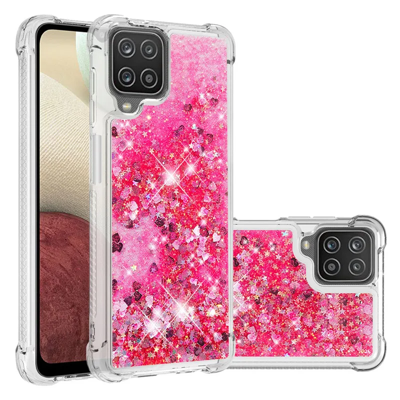 For Samsung Galaxy A12 SM-A125F Case Quicksand Glitter Liquid Case For Samsung A12 A 12 Nacho A127F Phone Cases Protective Cover