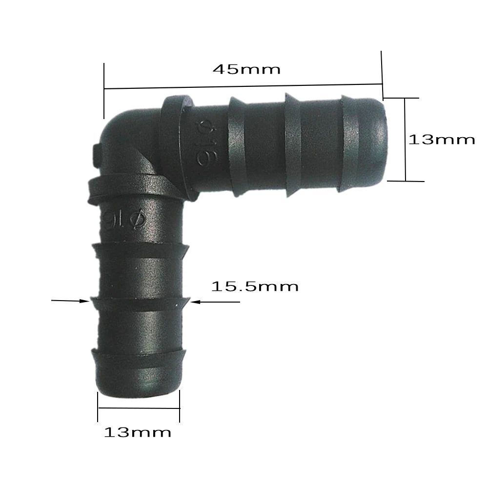 10 pcs-pack DN16 90 stopni kąt zgięcia nawadnianie ogrodu łączników fajka wodna złącza System nawadnianie