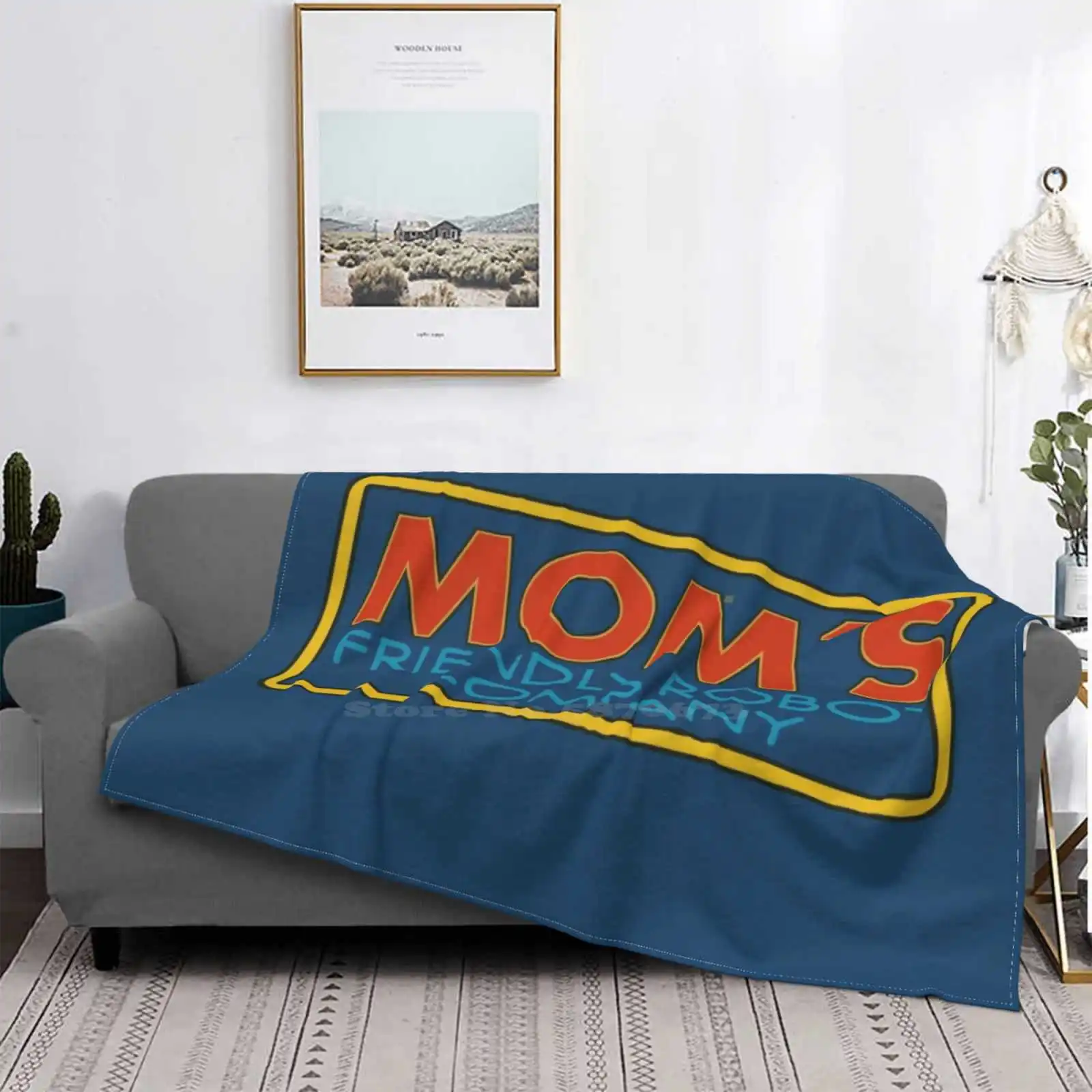 Mom's Friendly Robot Company Low Price New Print Novelty Fashion Soft Blanket Mom Moms Friendly Robot Company Logo Fry Leela