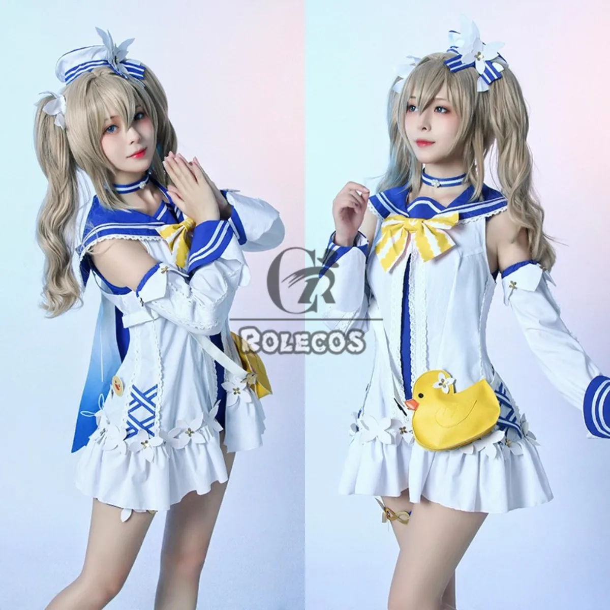 ROLECOS Game Genshin Impact Summertime Sparkle Barbara Cosplay Costume Summer Cute Swimsuit For Women Halloween