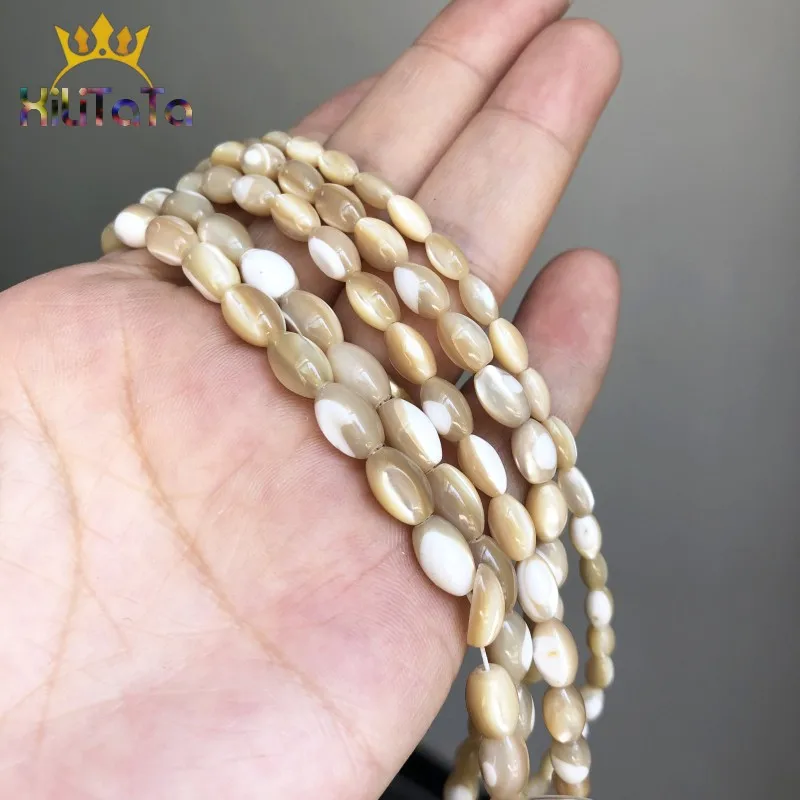 Natural Rice Shape Mother Of Pearl Mop Beads Shell Loose Beads For Jewelry Making DIY Bracelet Accessories 15\'\'4x7mm 5x8mm 6x9mm