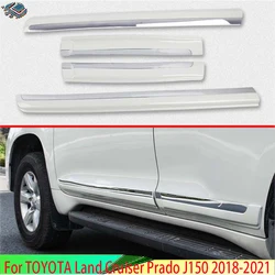 For TOYOTA Land Cruiser Prado J150 2010-2021 Decorate Accessories ABS Chrome Pearl white Side Door Line Garnish Body Trim