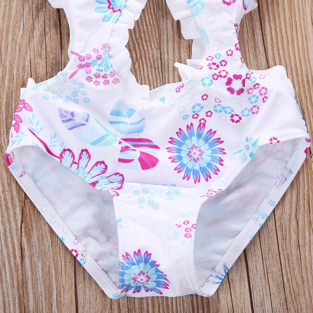 Toddler Kids Girl Floral Split Summer Bikini Swimwear Swimsuit One-piece Costume Bathing Suit Beachwear 1-6Yrs