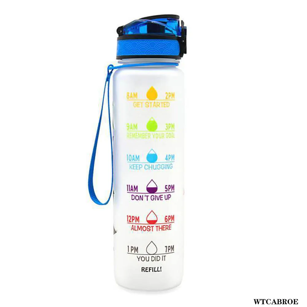 Transparent Flask Water Bottle 1000ml Bottled Kawaii Bottle Bpa Free Infuser Plastic Milk Sports Clear Water Bottle Kawaii Cup