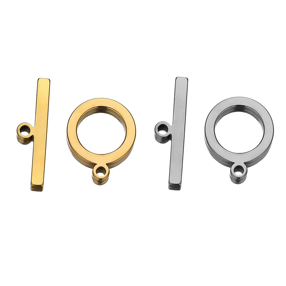 5 Sets  Stainless Steel Flat OT Toggle Clasps Hooks Necklace Bracelet Connectors Clasps Components for DIY Jewelry Making