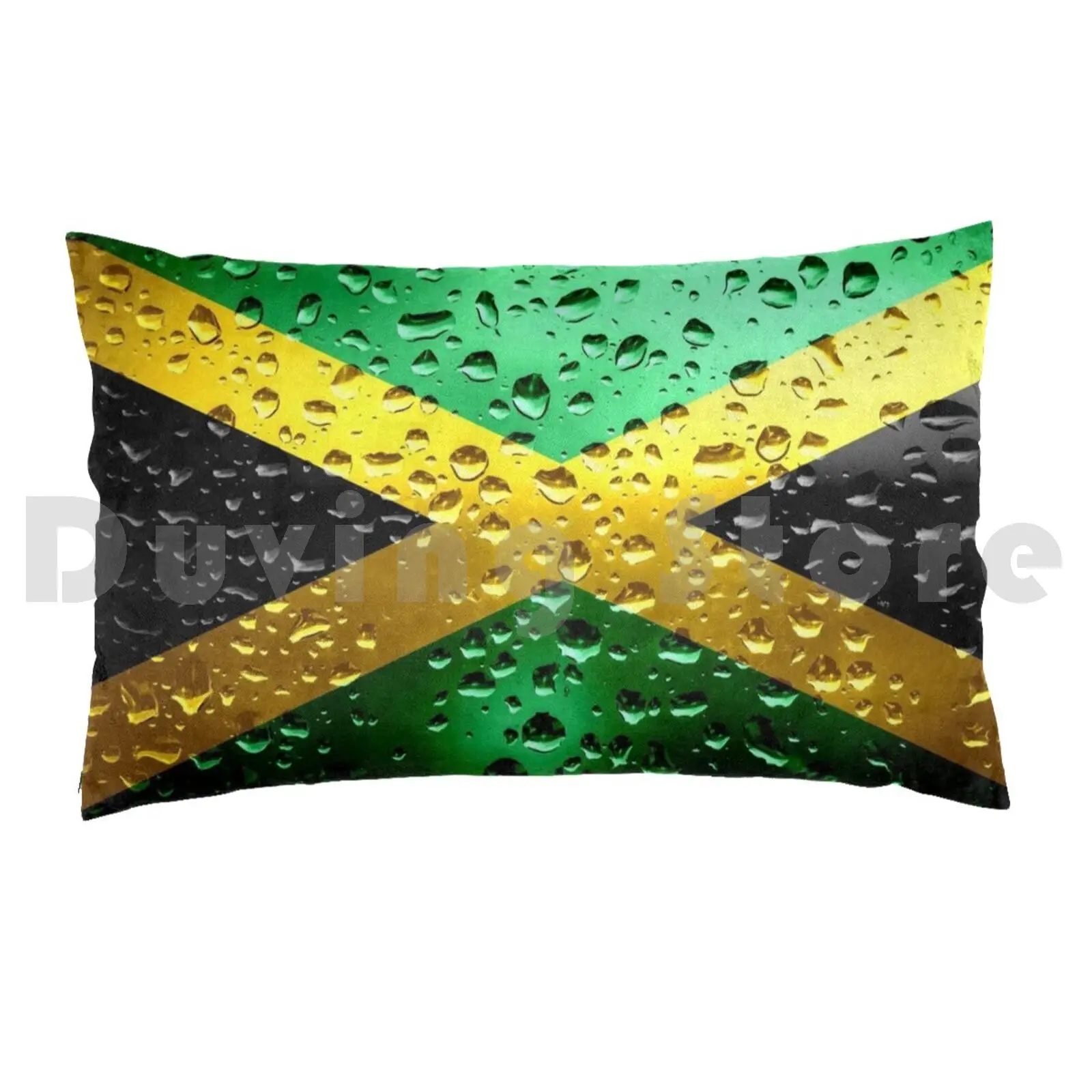 Flag Of Jamaica-Raindrops Pillow Case Printed 50x75 Country Countries Nation Nations Nationalities