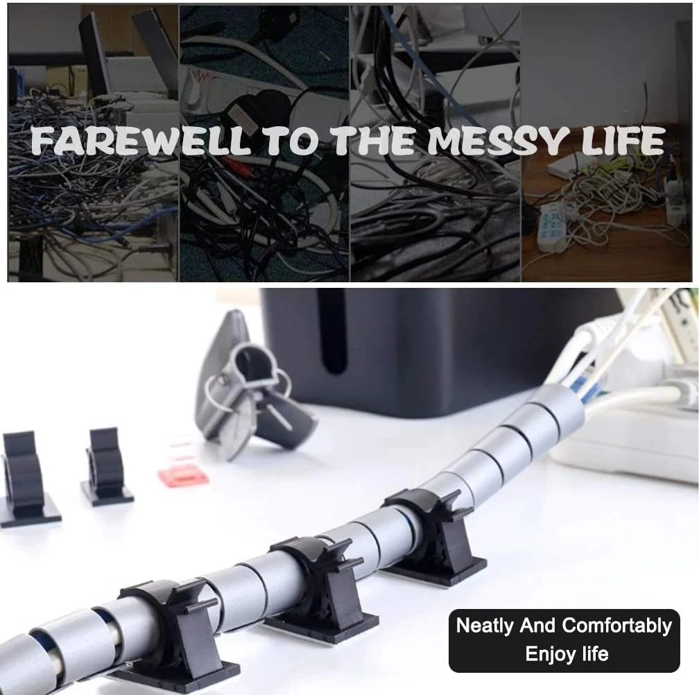 10 قطعة منظم الكابلات كابلات ذاتية اللصق مقاطع الجدول قابل للتعديل إدارة الكبلات المشبك الحبل حامل للسيارة المنزل سلك الكمبيوتر اللفاف