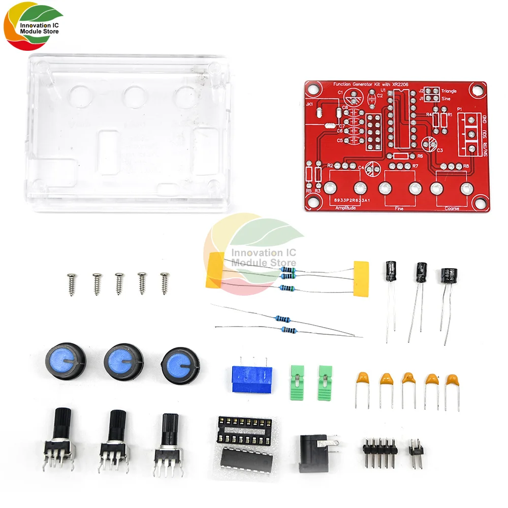 XR2206 Function Signal Generator DIY Kit Sine/Triangle/Square Output 1Hz-1MHz Signal Generator Adjustable Frequency Amplitude