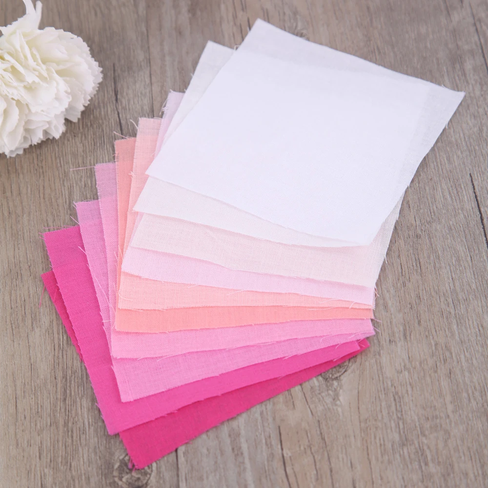 50pcs Handmade DIY Cotton Fabrics Patchwork Group Plain Square Cotton Cloth DIY Manual Solid Color Cloth 25*25cm