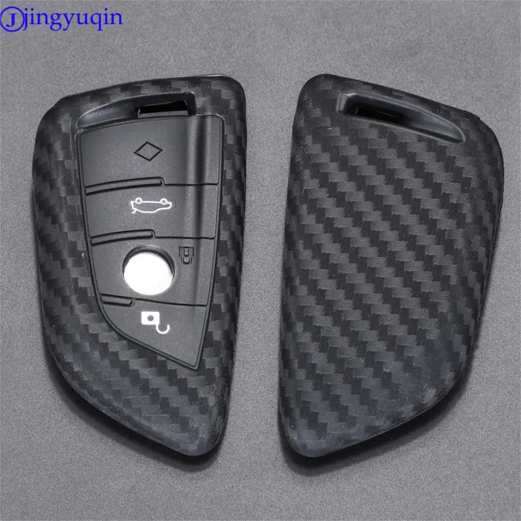 jingyuqin Key Case Cover Fibler Silicone For BMW X1 X3 X4 X5 X6 F15 F16 F48 G30 G38 525 540 740 1 2 5 7 Series 218i Case