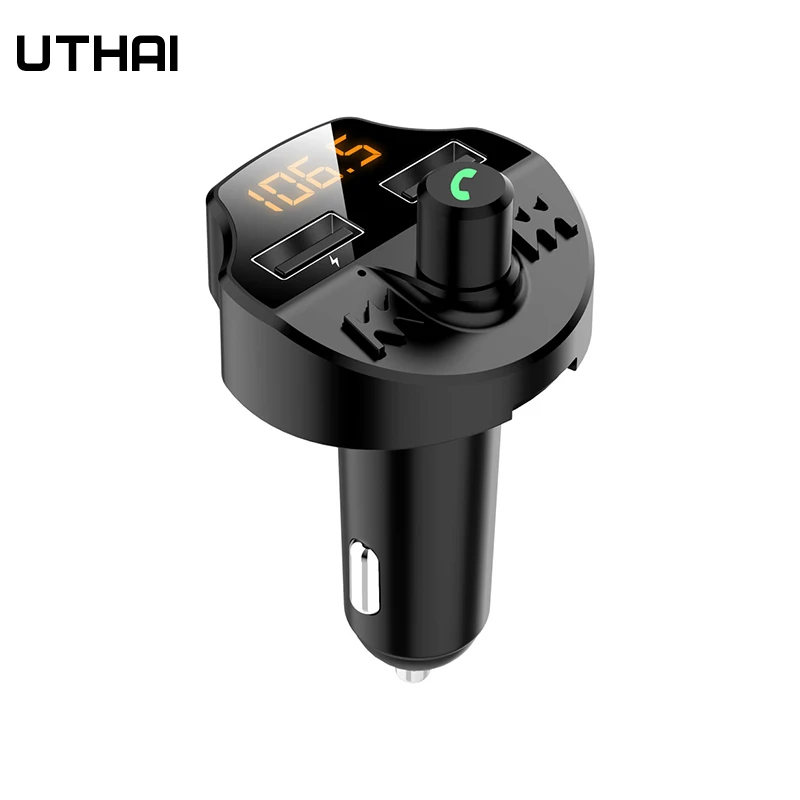 UTHAI 3.1A  USB Charger Bluetooth-compatible Car Kit FM Transmitter Modulator Audio Mp3 Player Phone Wireless Handsfree Carkit