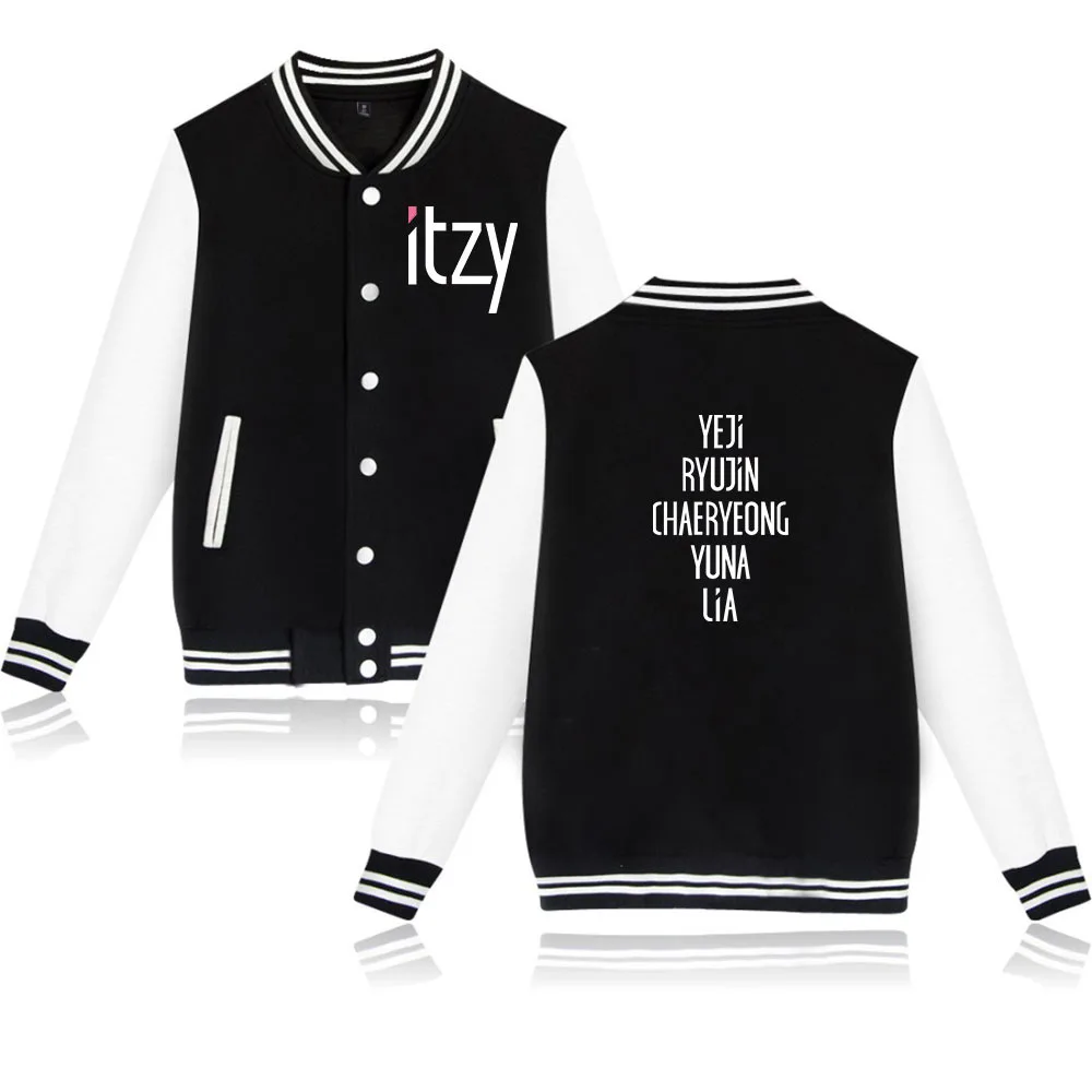 K POP KPOP ITZY อัลบั้มผู้หญิง Hoodies Sweatshirt CHAERYEONG YUNA RYUJIN LIA YEJI เบสบอลแจ็คเก็ตเสื้อแจ็คเก็ตผู้หญิง K-POP เสื้อผ้า