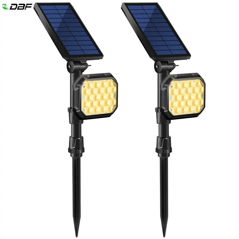 

[DBF]2Pack LED Solar Light Waterproof Outdoor 22LED 700LM Solar Power Spotlight Garden Lawn Lamp Landscape Spot Light Wall light