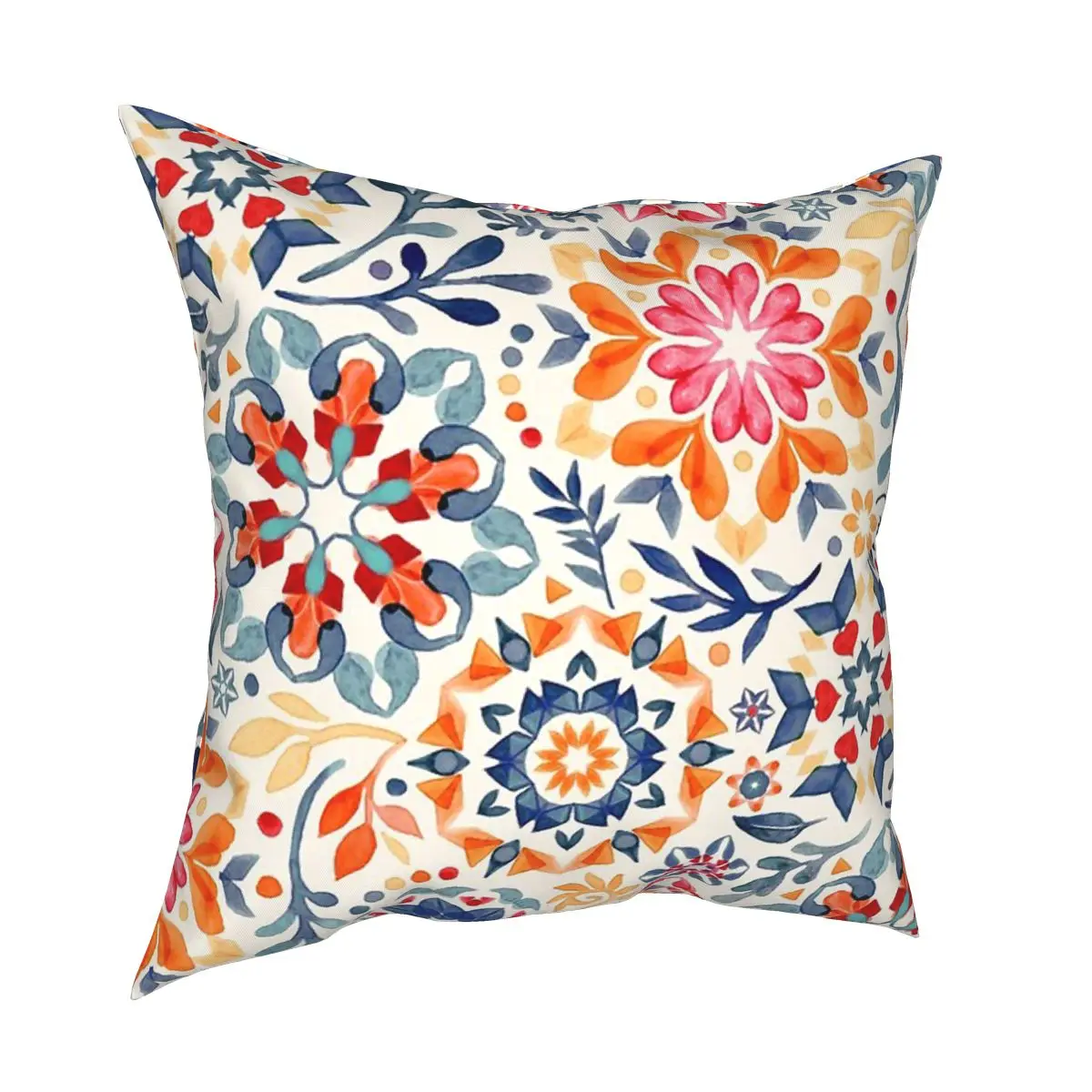 

Mandala Watercolor Kaleidoscope Floral Pillow Cover Decoration Cushions Throw Pillow for Car Polyester Double-sided Printing