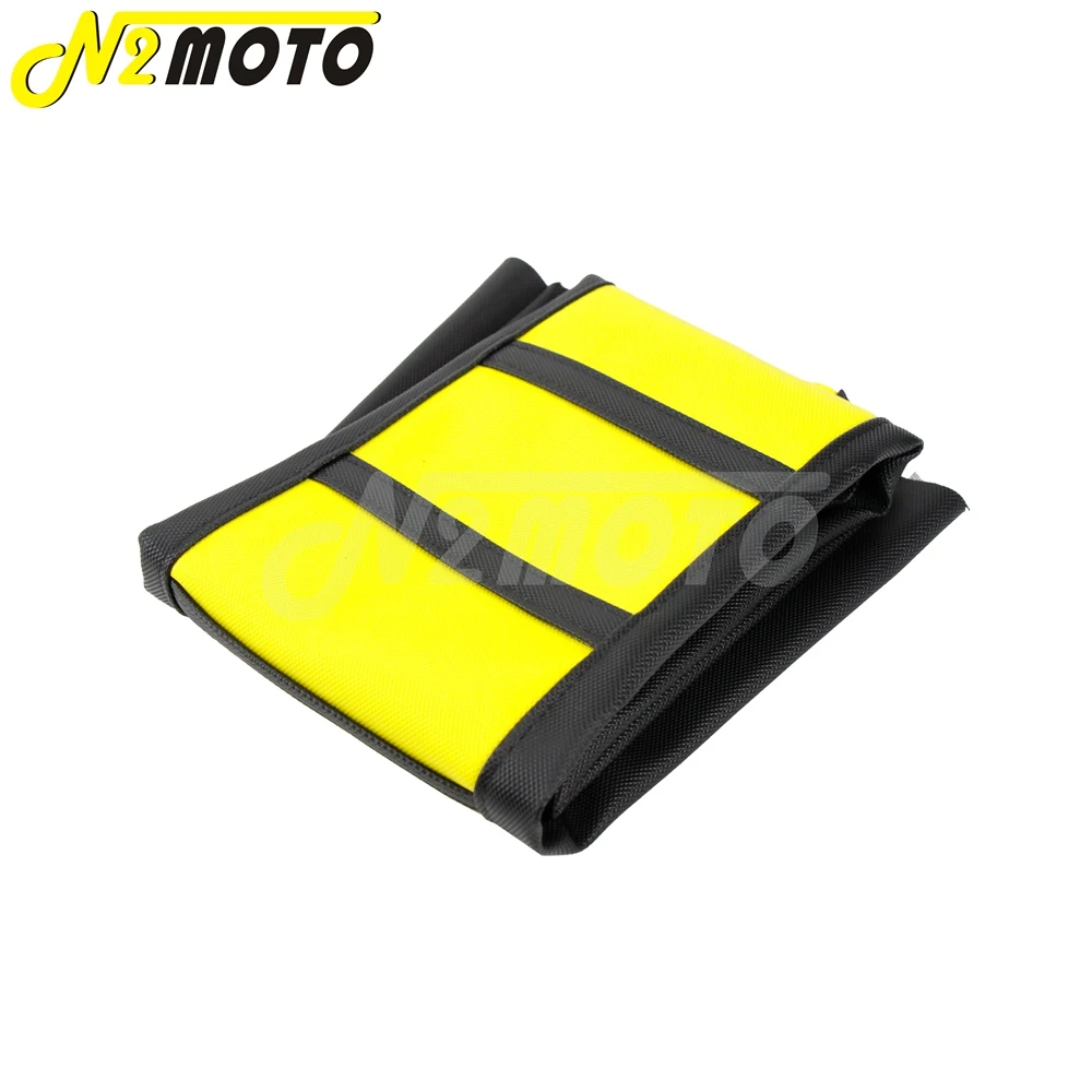 Black&Yellow RM 125 Seat Cover Motocross Enduro Ribbed Seat Cover Traction Gripper for Suzuki DR650 DRZ RMZ RM-Z 650 125 250 450
