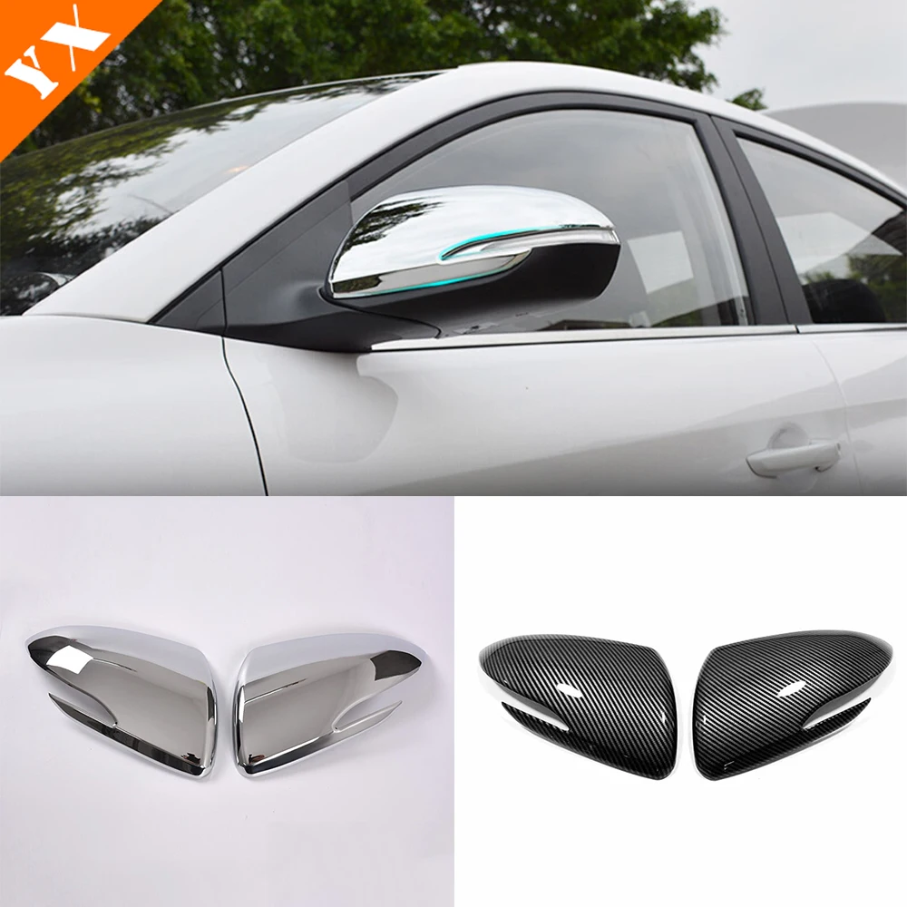 

Chrome/Carbon For Hyundai Elantra I30 Accent 2016 -2019 car accessories side door rearview turning mirror decor Sticker Cover