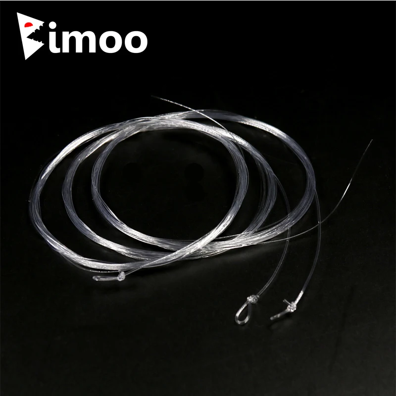 Bimoo 2PCS Transparent Fly Fishing Tippet Line Looped End Taper Leader Size 0X 1X 2X 3X 4X 5X 6X 7X for Option