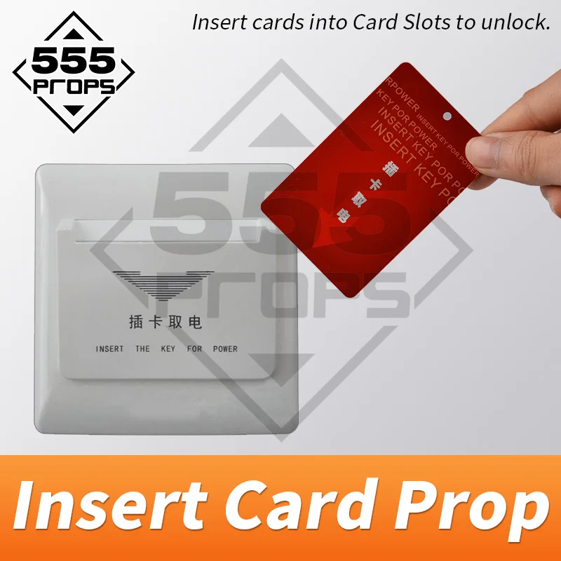 555 props riddle prop real life escape room game insert a card in the slot to open lock puzzle game prop