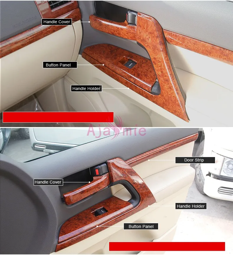 Car Styling Interior Wooden Color Package Garnish Panel Cover Trim 2016 2017 For Toyota Land Cruiser 200 Accessories